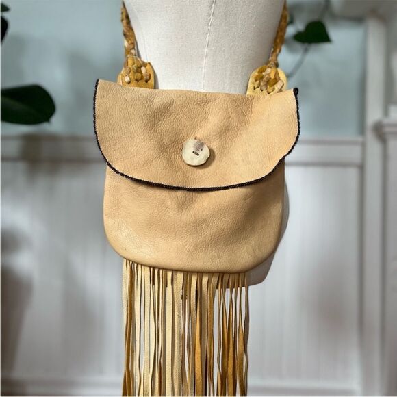 Vintage Native American Leather Crossbody Purse - Picture 2 of 14